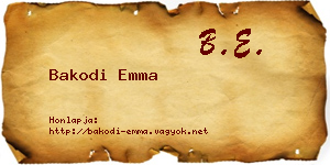 Bakodi Emma névjegykártya
